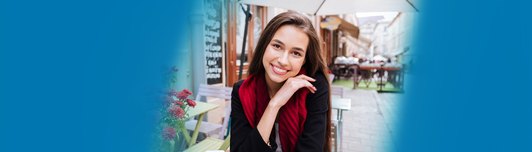 Woman Sitting at a Cafe